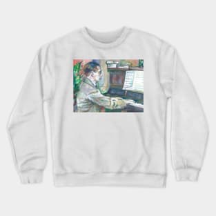 COLE PORTER watercolor portrait .1 Crewneck Sweatshirt